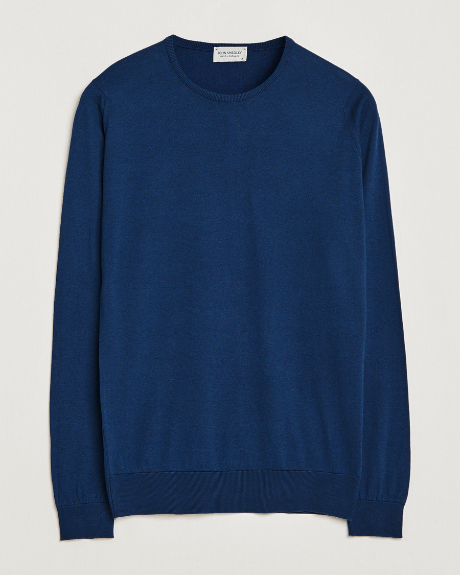 Uomini | Maglieria | John Smedley | Hatfield Sea Island Crew Neck Indigo