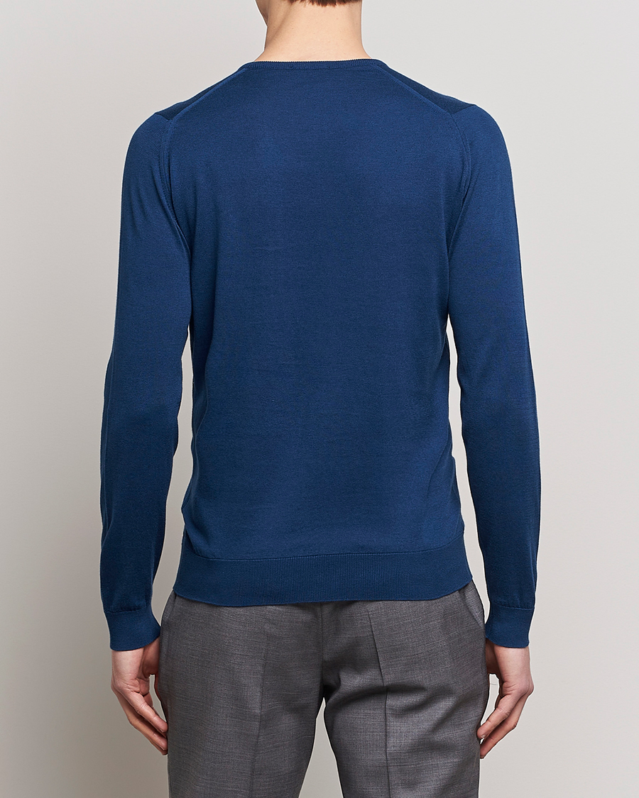 Uomini | Maglieria | John Smedley | Hatfield Sea Island Crew Neck Indigo