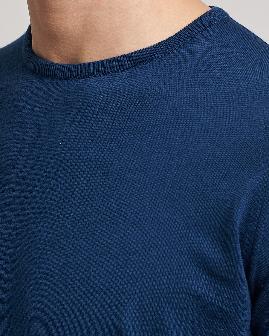 Uomini | Maglieria | John Smedley | Hatfield Sea Island Crew Neck Indigo