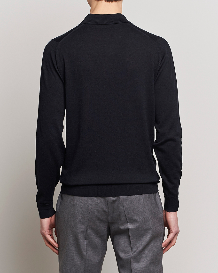 Uomini | Maglieria | John Smedley | Belper Wool/Cotton Polo Pullover Navy