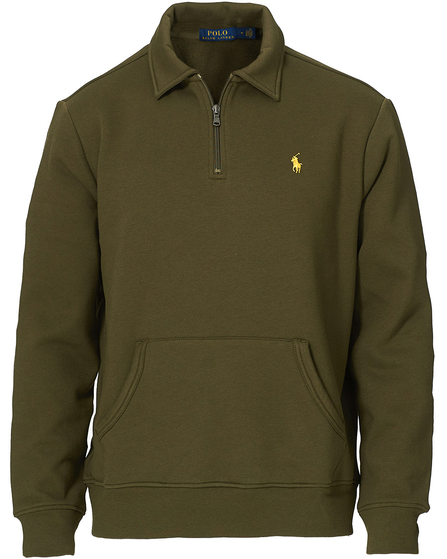 Uomini | Maglieria | Polo Ralph Lauren | Graphic Fleece Half Zip Sweater Defender Green
