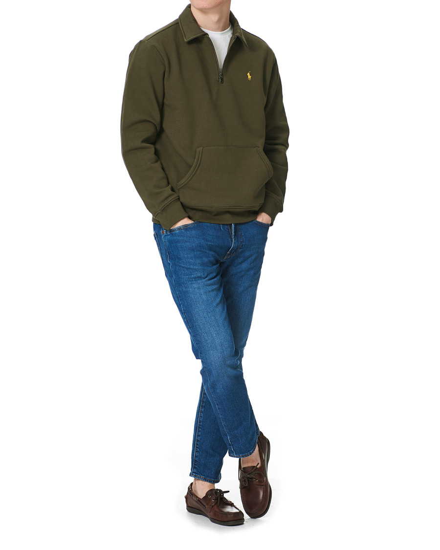 Uomini | Maglieria | Polo Ralph Lauren | Graphic Fleece Half Zip Sweater Defender Green