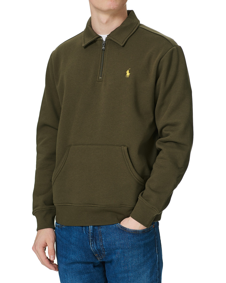 Uomini | Maglieria | Polo Ralph Lauren | Graphic Fleece Half Zip Sweater Defender Green