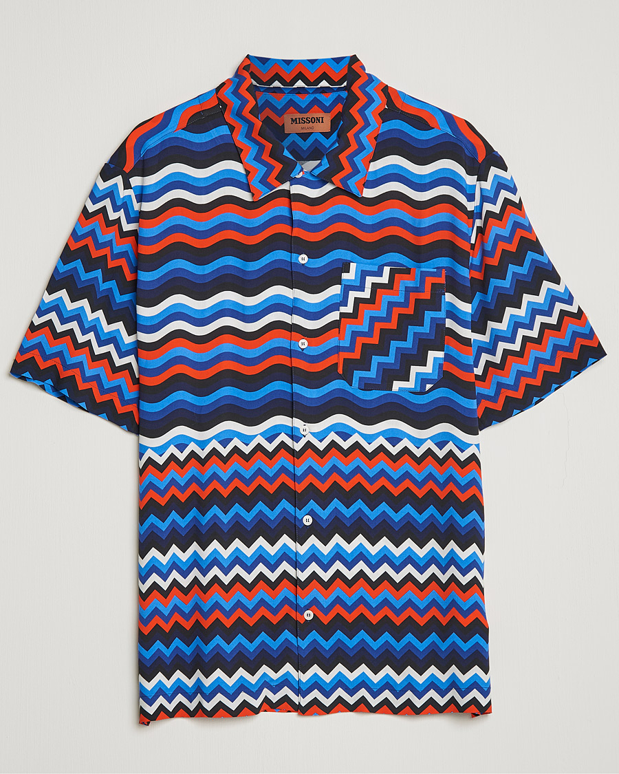 Uomini | Camicie | Missoni | Zig Zag Bowling Shirt Navy/Red