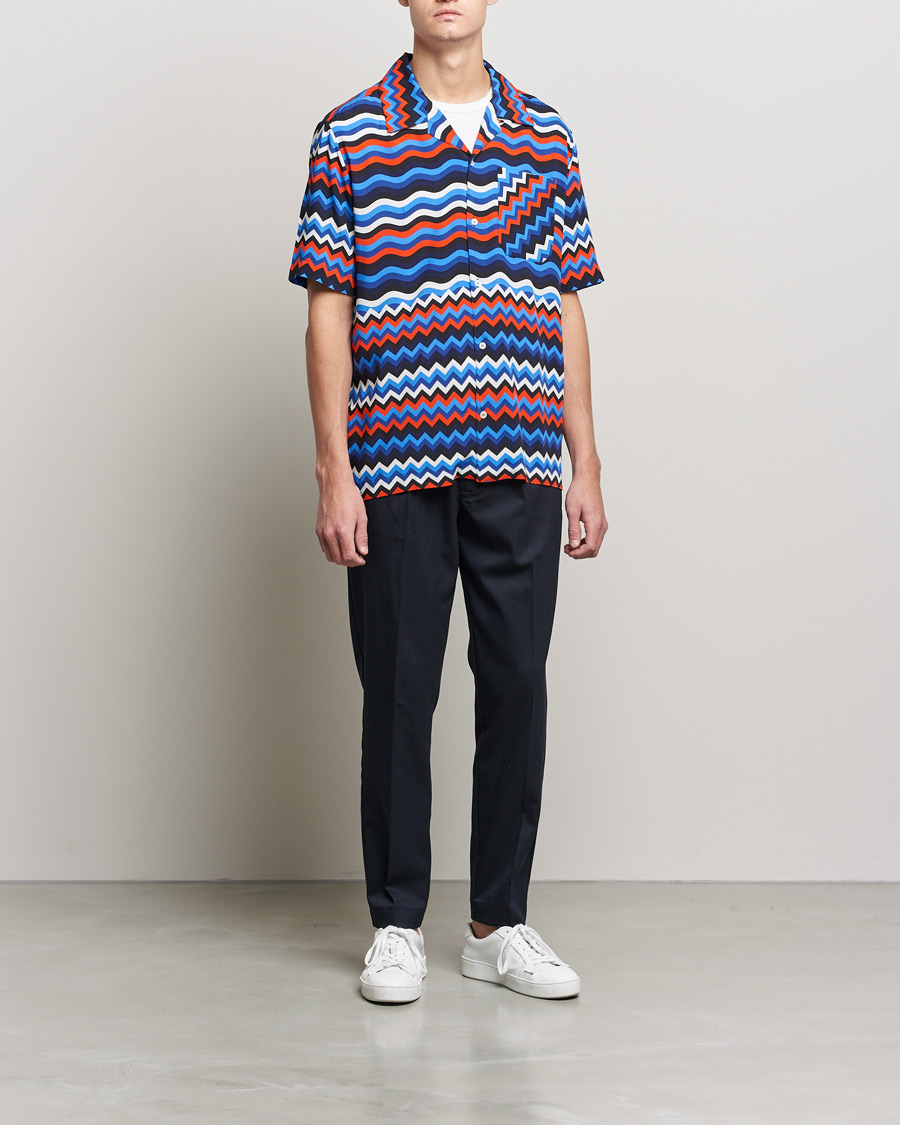 Uomini | Camicie | Missoni | Zig Zag Bowling Shirt Navy/Red