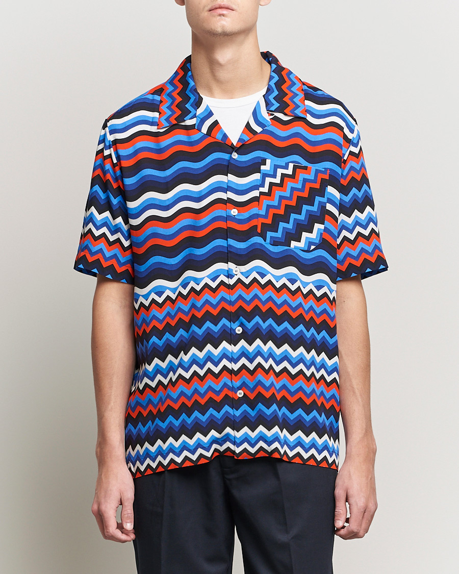 Uomini | Camicie | Missoni | Zig Zag Bowling Shirt Navy/Red