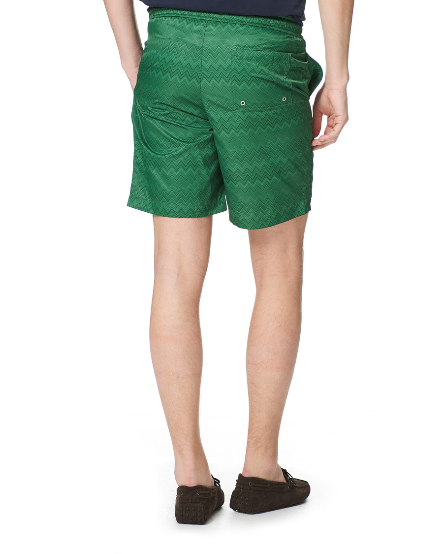 Uomini | Costumi da bagno | Missoni | Tonal Zig Zag Swim Shorts Dark Green