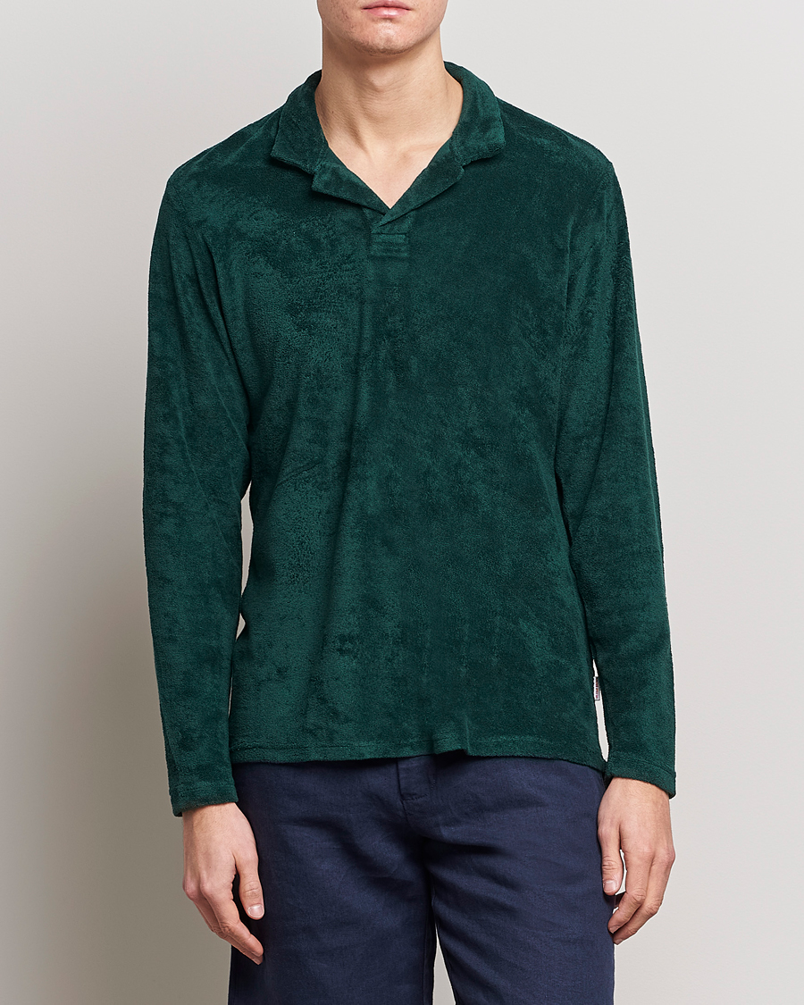 Uomini | Maglieria | Orlebar Brown | Terry Long Sleeve Polo Racing Green