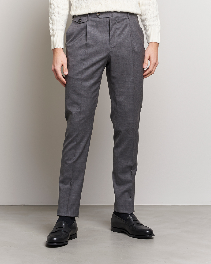 Uomini | Pantaloni | PT01 | Gentleman Fit Wool Trousers Medium Grey