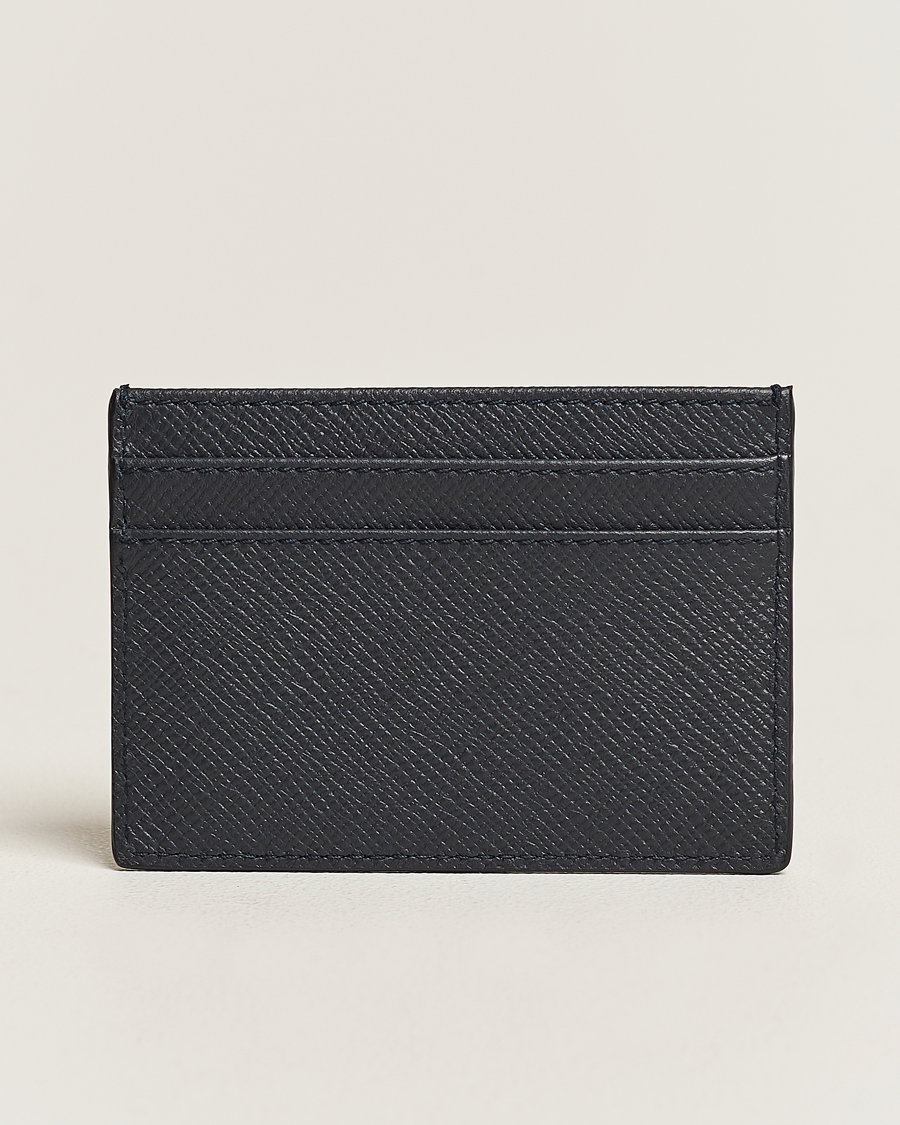 Uomini | Portafogli | Smythson | Panama Flat Cardholder Navy