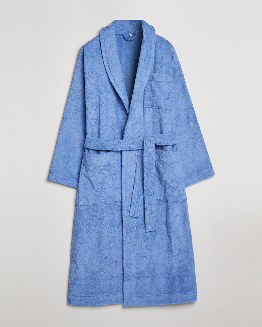 Uomini | Accappatoi & Pigiami | Tekla | Organic Terry Classic Bathrobe Clear Blue