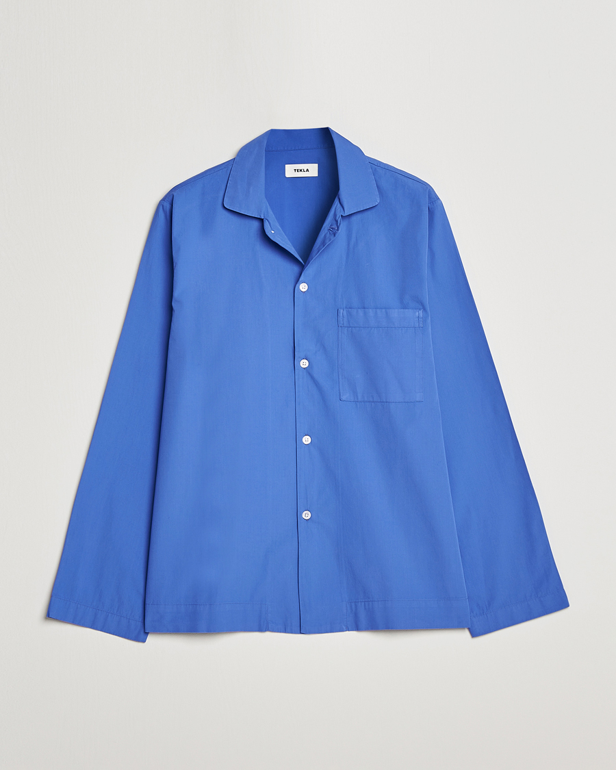 Uomini | Tekla Poplin Pyjama Shirt Royal Blue | Tekla | Poplin Pyjama Shirt Royal Blue