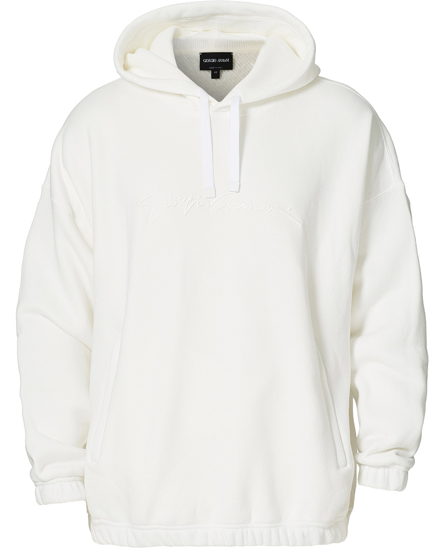 Uomini | Maglieria | Giorgio Armani | Denim Cotton Hoodie White
