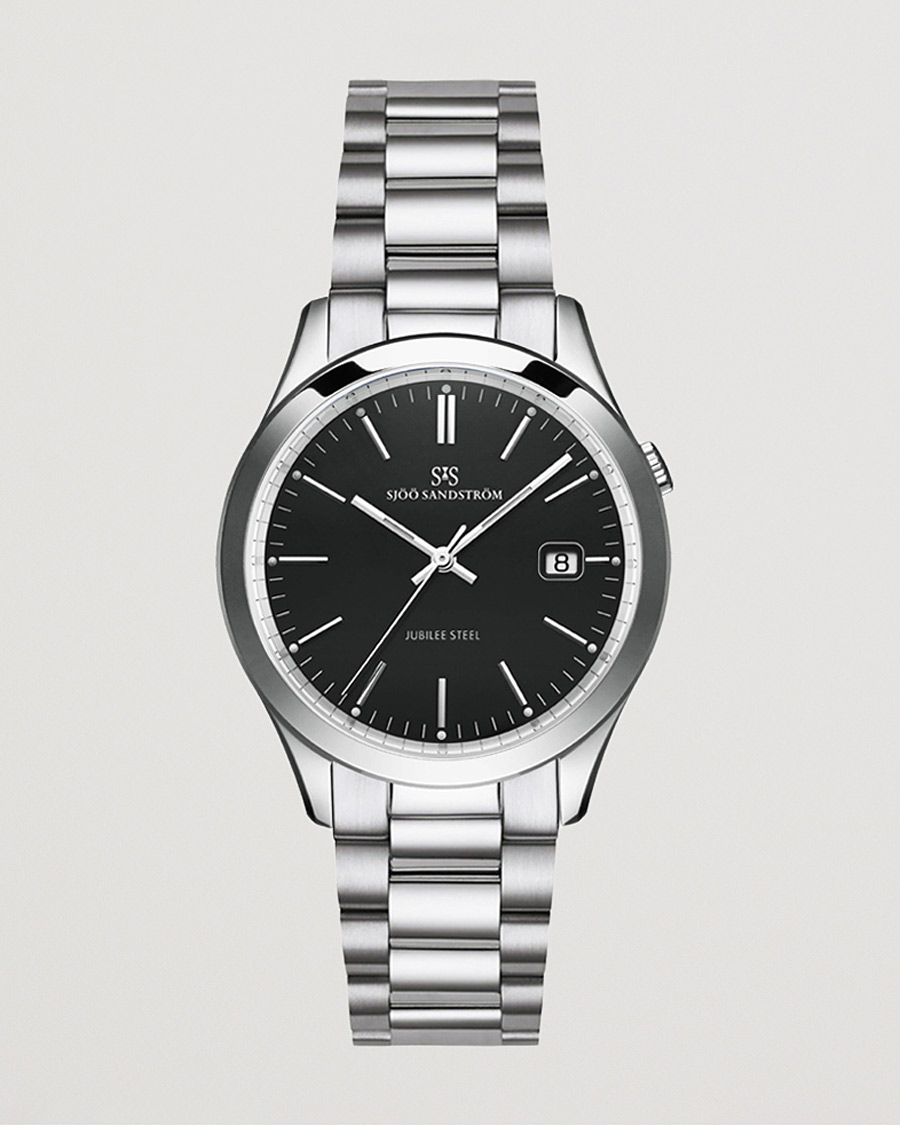 Uomini | Sjöö Sandström Jubilee Steel Quartz 40mm Black/Steel | Sjöö Sandström | Jubilee Steel Quartz 40mm Black/Steel