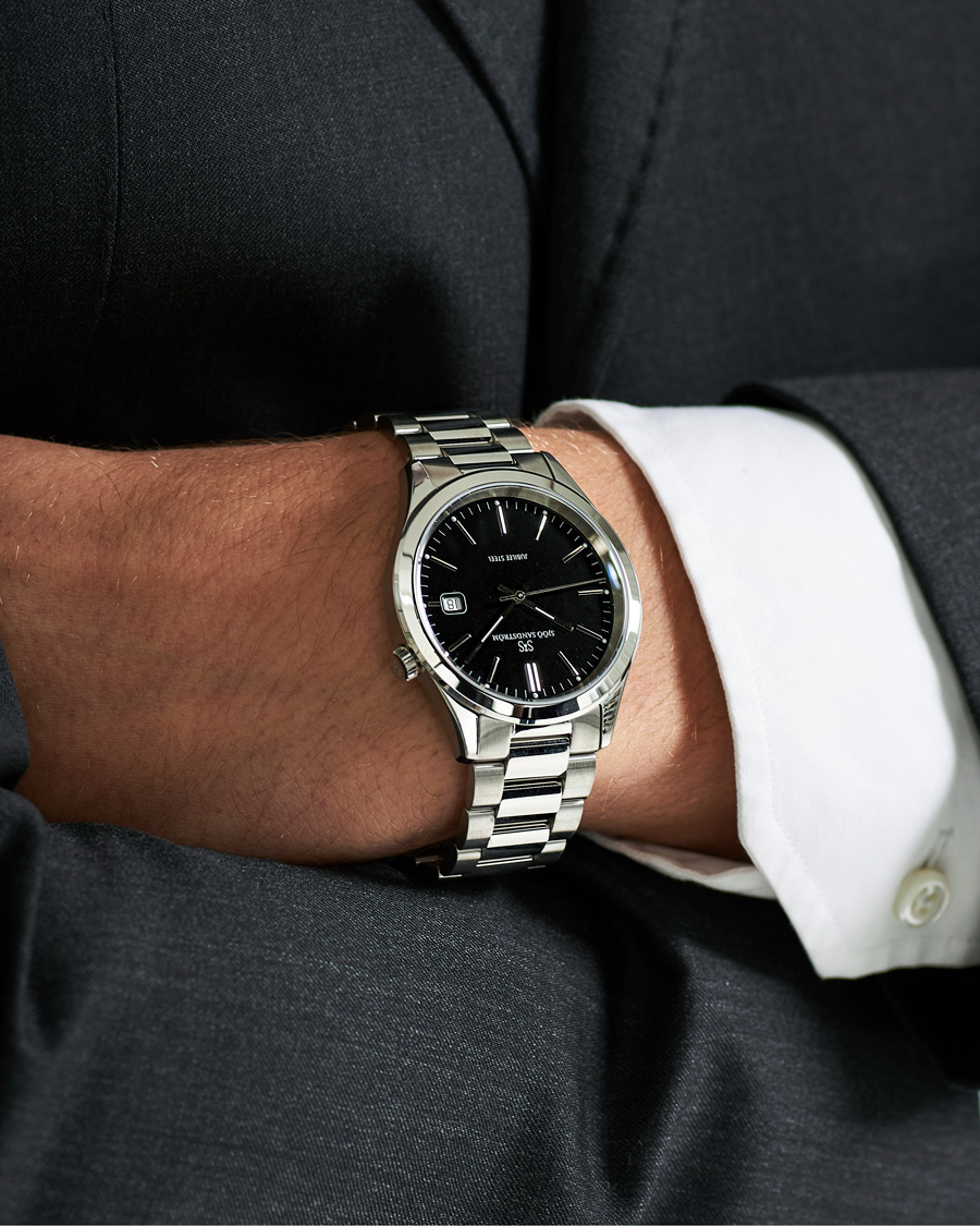 Uomini | Sjöö Sandström Jubilee Steel Quartz 40mm Black/Steel | Sjöö Sandström | Jubilee Steel Quartz 40mm Black/Steel