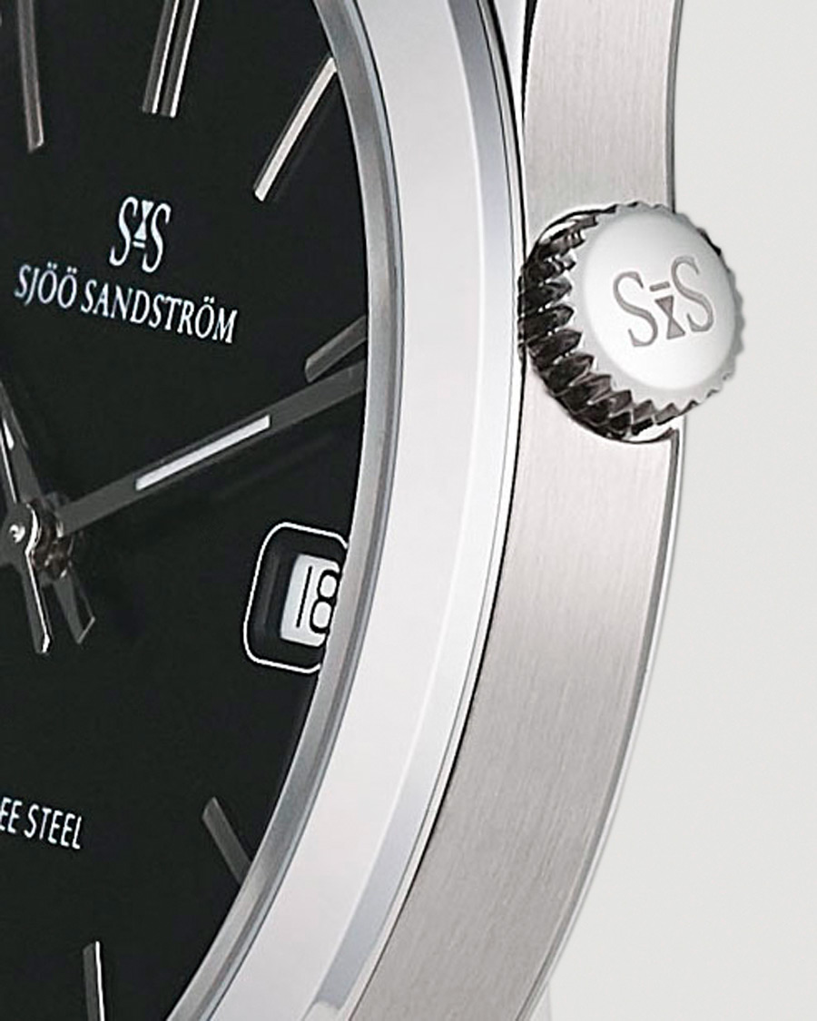 Uomini | Sjöö Sandström Jubilee Steel Quartz 40mm Black/Black Calf | Sjöö Sandström | Jubilee Steel Quartz 40mm Black/Black Calf