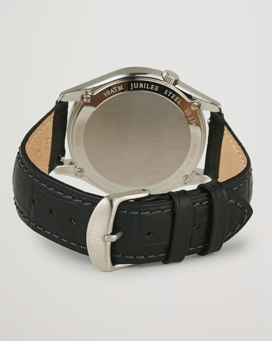 Uomini | Sjöö Sandström Jubilee Steel Quartz 40mm White/Black Calf | Sjöö Sandström | Jubilee Steel Quartz 40mm White/Black Calf