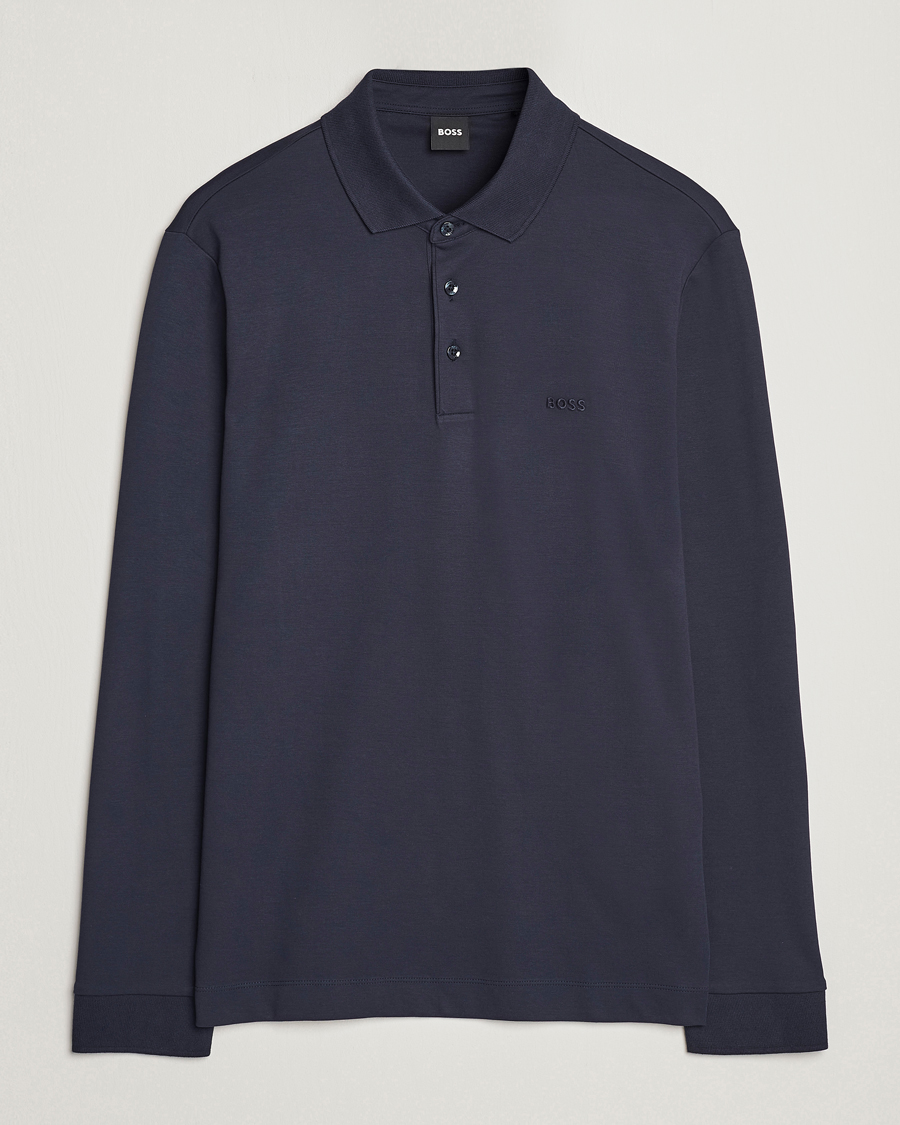 Uomini | Maglieria | BOSS BLACK | Pado Knitted Polo Shirt Dark Blue