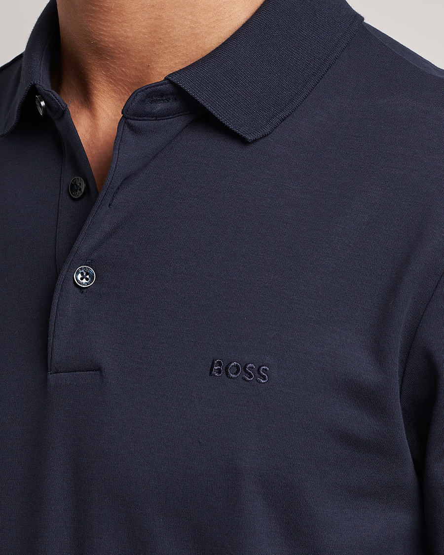 Uomini | Maglieria | BOSS BLACK | Pado Knitted Polo Shirt Dark Blue