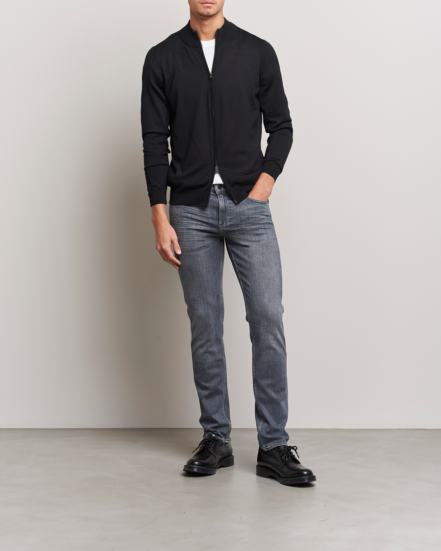 Uomini | Maglieria | BOSS BLACK | Balonso Full-Zip Sweater Black
