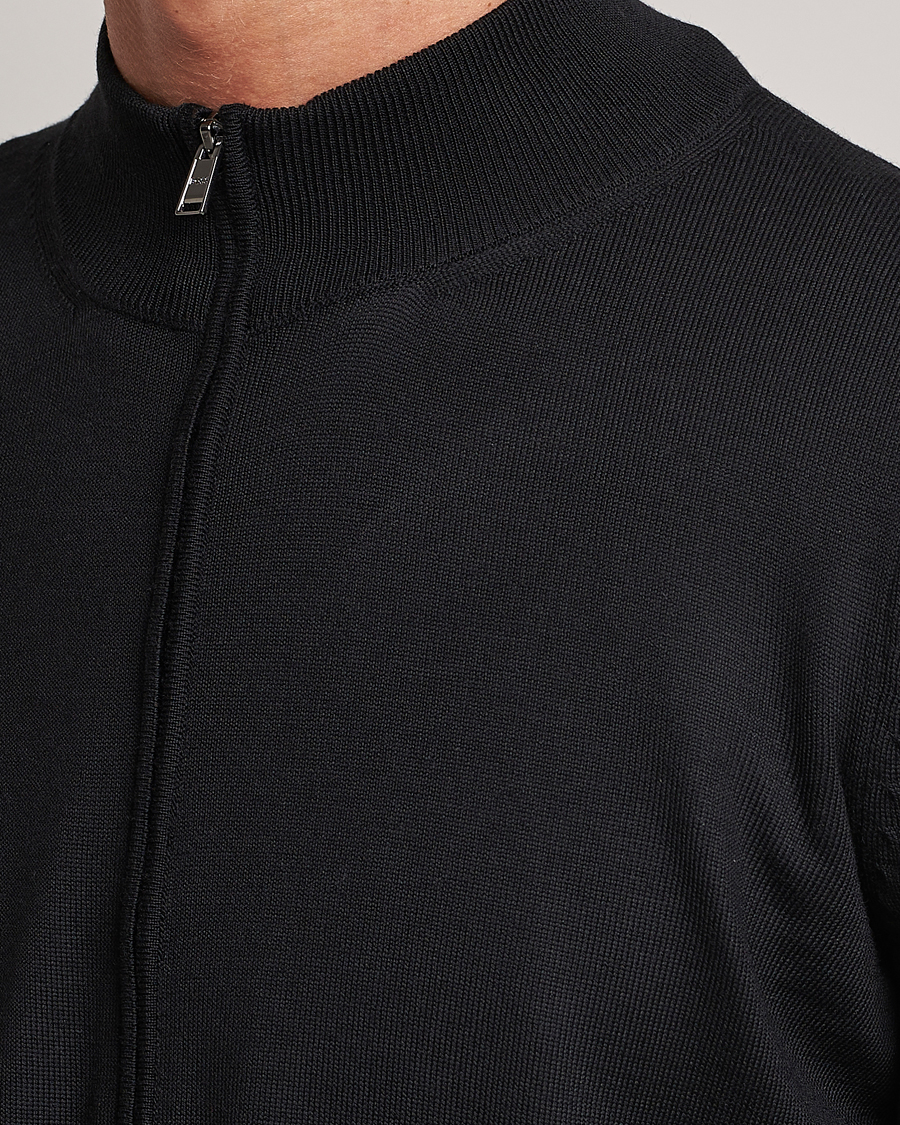 Uomini | Maglieria | BOSS BLACK | Balonso Full-Zip Sweater Black