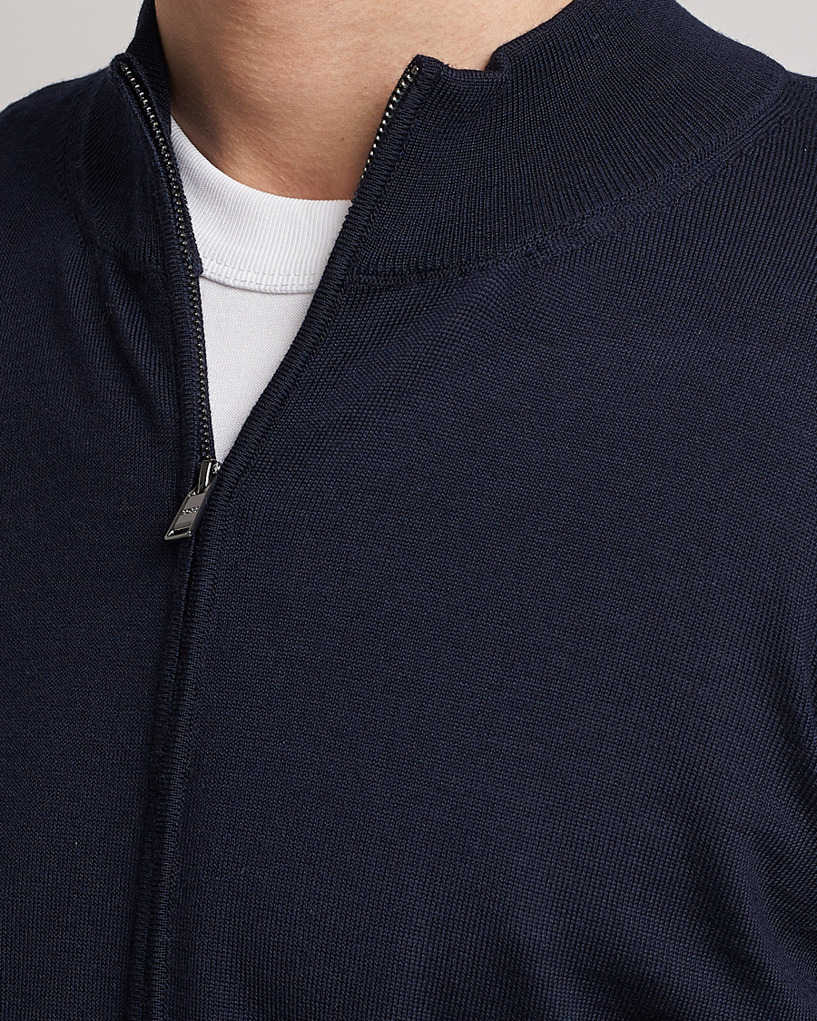 Uomini | Maglieria | BOSS BLACK | Balonso Full-Zip Sweater Dark Blue