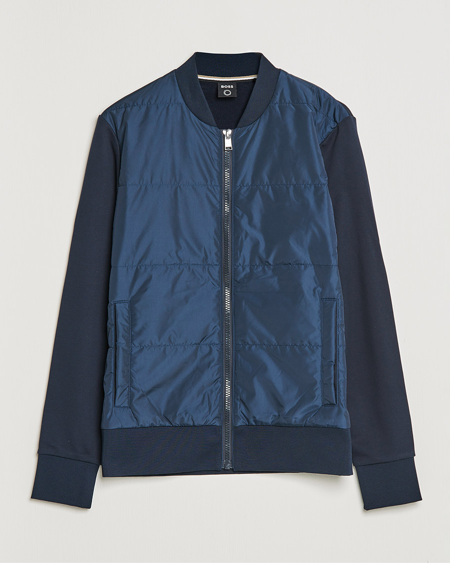 Uomini | Giacche | BOSS BLACK | BOSS Skiles Hybrid Bomber Jacket Dark Blue