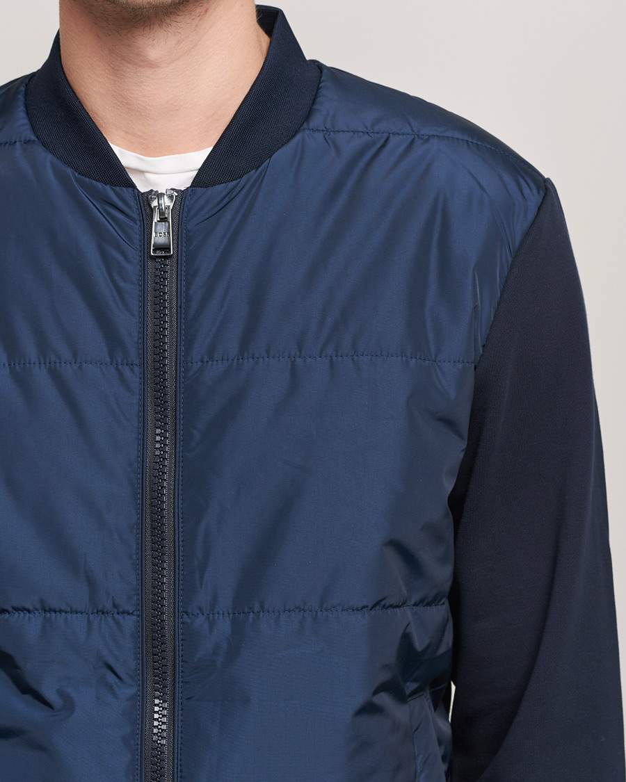 Uomini | Giacche | BOSS BLACK | BOSS Skiles Hybrid Bomber Jacket Dark Blue
