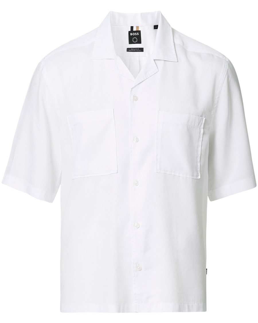 Uomini | Camicie | BOSS BLACK | BOSS Lars Resort Collar Short Sleeve Shirt White