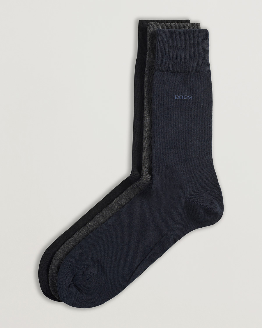 Uomini | Biancheria intima | BOSS BLACK | 3-Pack RS Uni Socks Navy/Black/Grey