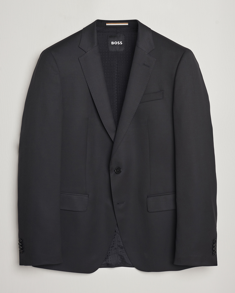 Uomini | Blazers | BOSS BLACK | Huge Slim Fit Wool Blazer Black
