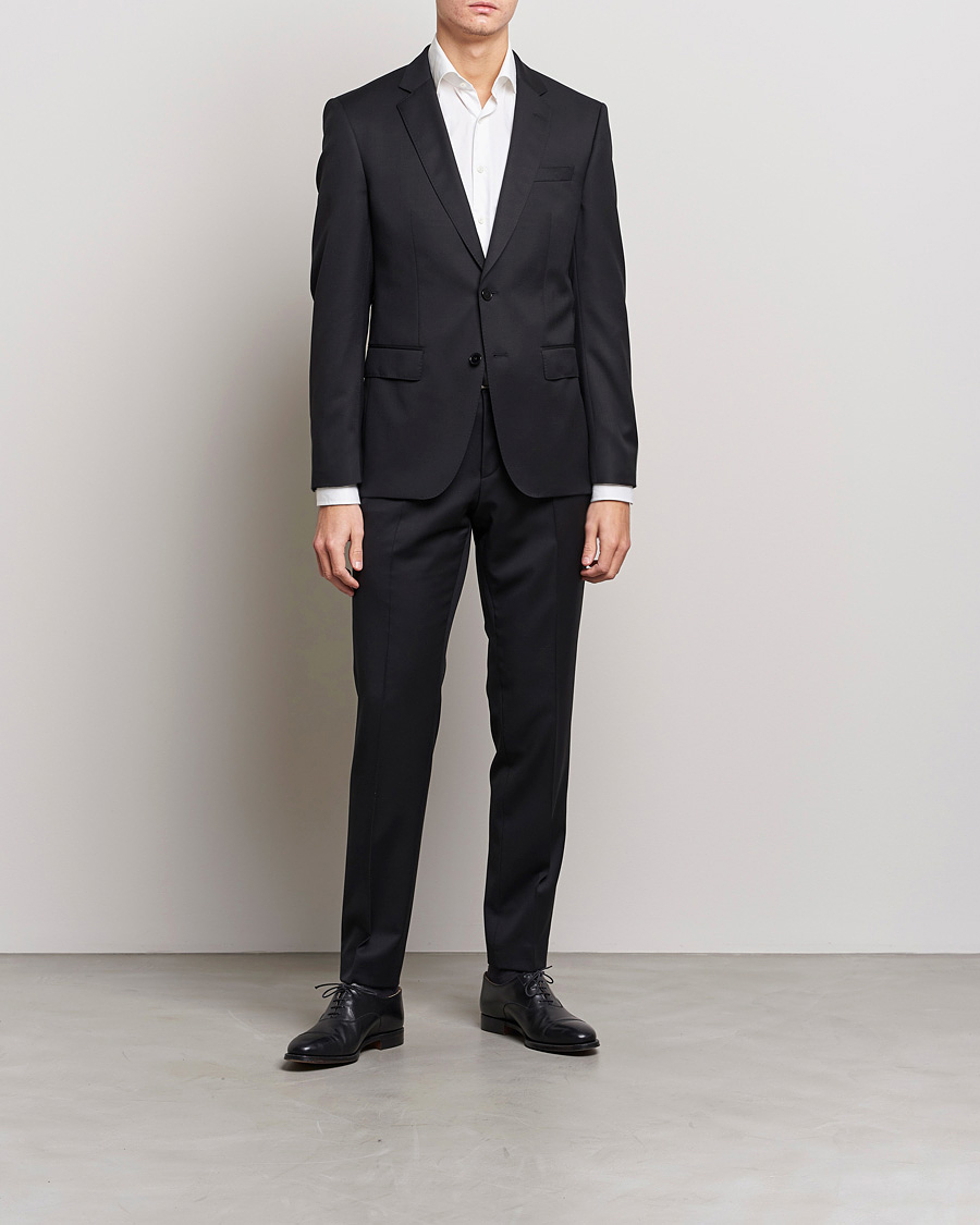 Uomini | Blazers | BOSS BLACK | Huge Slim Fit Wool Blazer Black