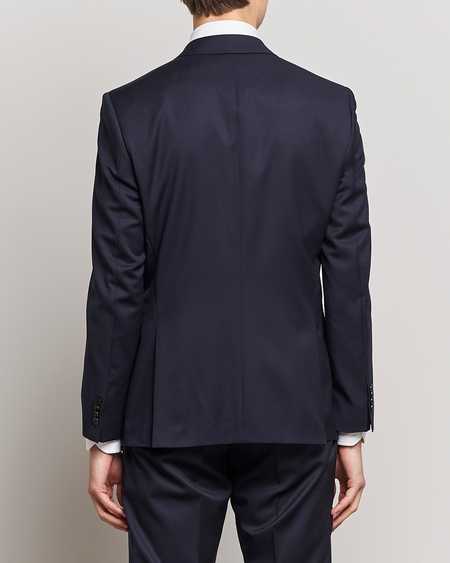 Uomini | Blazers | BOSS BLACK | Huge Slim Fit Wool Blazer Dark Blue