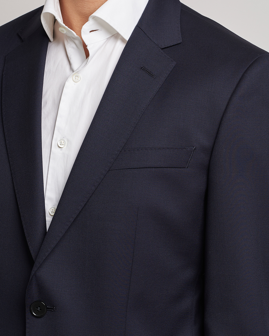 Uomini | Blazers | BOSS BLACK | Huge Slim Fit Wool Blazer Dark Blue