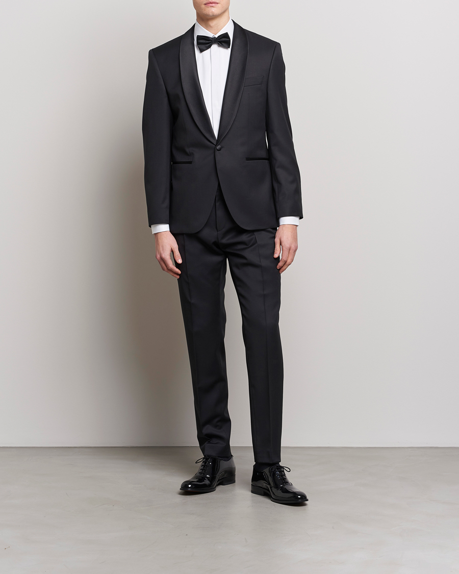 Uomini | Pantaloni | BOSS BLACK | Genius Slim Fit Wool Trousers Black