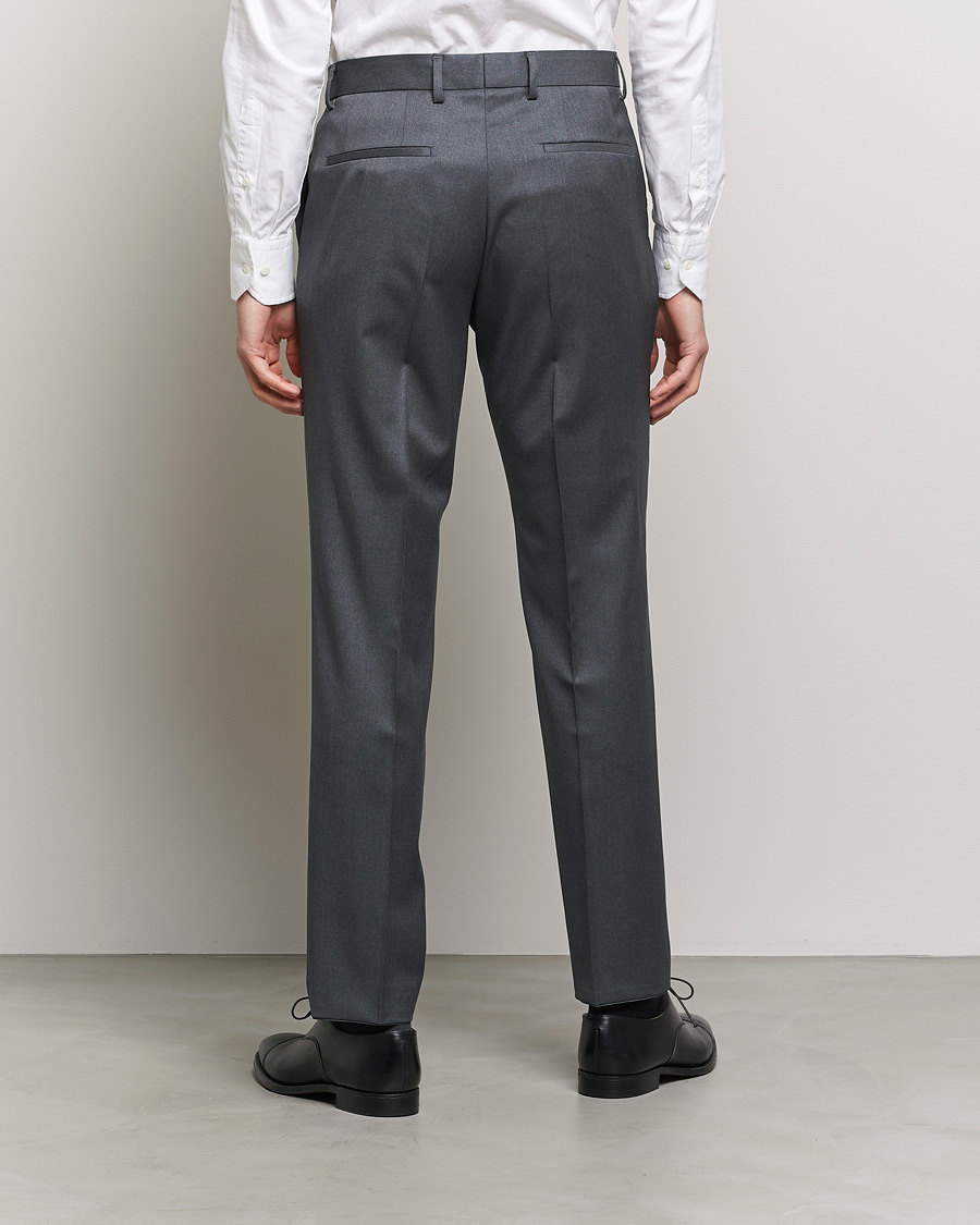 Uomini | Pantaloni | BOSS BLACK | Genius Slim Fit Wool Trousers Dark Grey