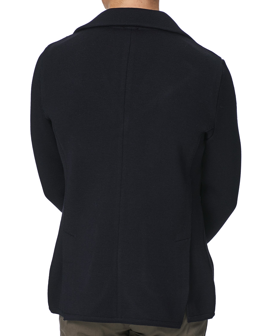 Uomini | Blazers | Stenströms | Milano Knitted Merino Blazer Navy