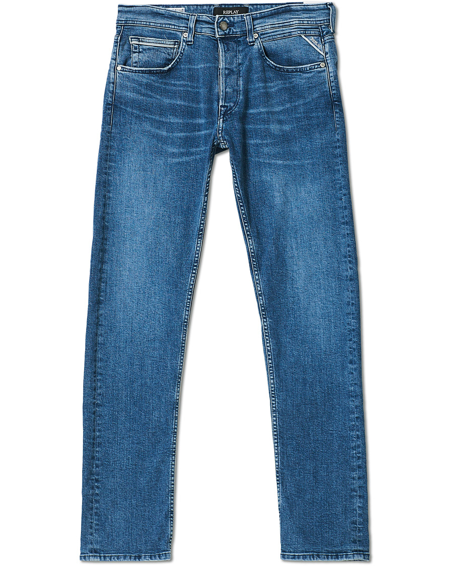 Uomini | Jeans | Replay | Grover Straight Fit Clouds Jeans Medium Blue