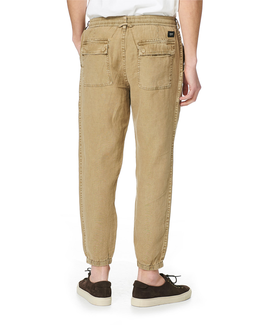 Uomini | Pantaloni | Replay | Linen Drawstring Pants Khaki