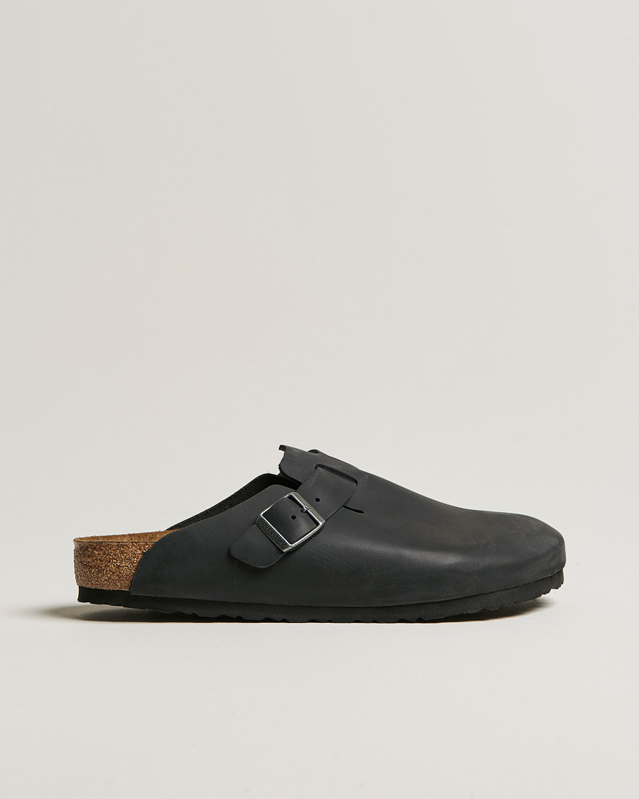 Uomini | Sandali & Diapositive | BIRKENSTOCK | Boston Classic Footbed Black Oiled Leather