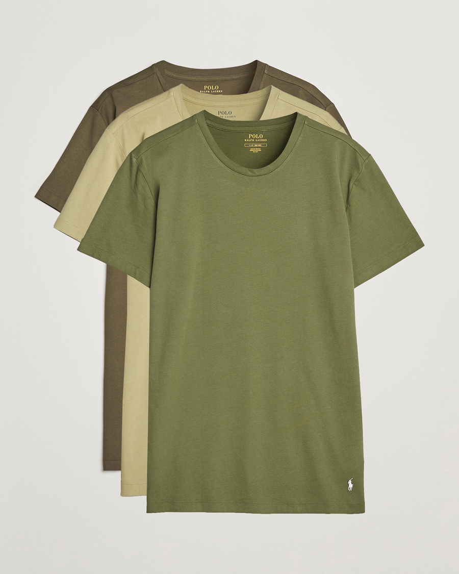 Uomini | T-shirt | Polo Ralph Lauren | 3-Pack Crew Neck T-Shirt Olive/Green/Dark Green