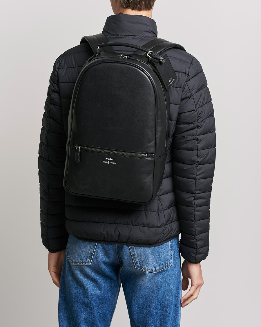 Uomini | Polo Ralph Lauren Leather Backpack Black | Polo Ralph Lauren | Leather Backpack Black