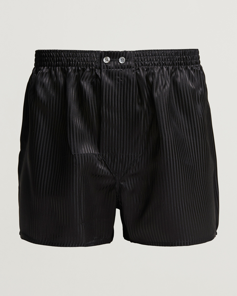 Uomini | Biancheria intima | Derek Rose | Classic Fit Silk Boxer Shorts Black