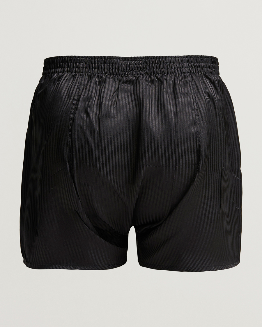 Uomini | Biancheria intima | Derek Rose | Classic Fit Silk Boxer Shorts Black
