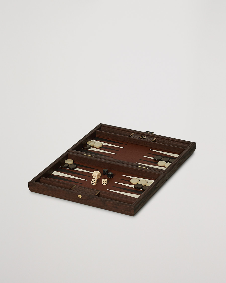 Uomini | Giochi | Manopoulos | Small Leatherette Backgammon Set Caramel Brown