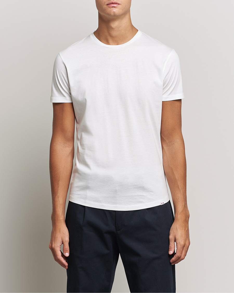 Uomini | T-shirt | Orlebar Brown | OB Crew Neck Mercerised Cotton Tee White