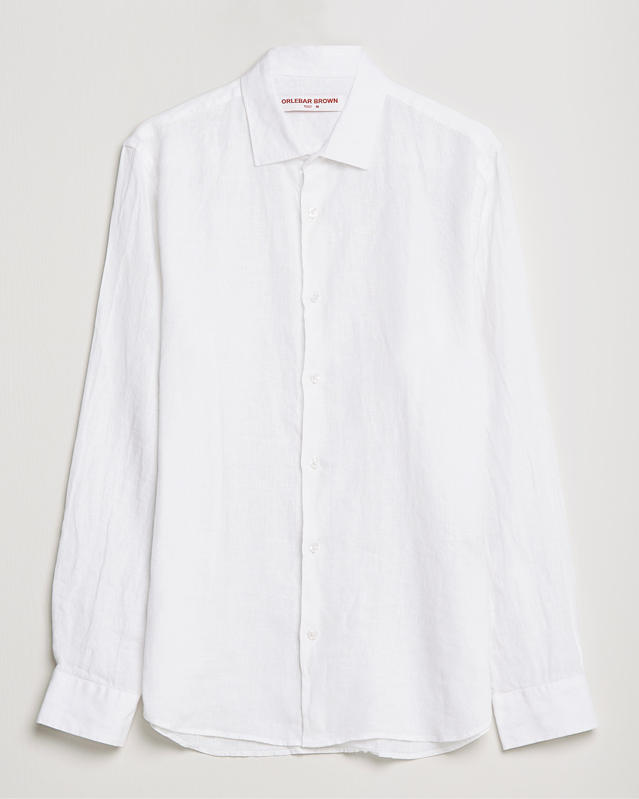 Uomini | Camicie | Orlebar Brown | Giles Linen CLS Shirt White