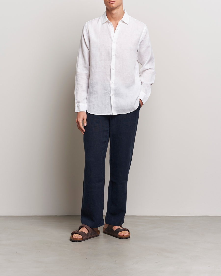 Uomini | Camicie | Orlebar Brown | Giles Linen CLS Shirt White