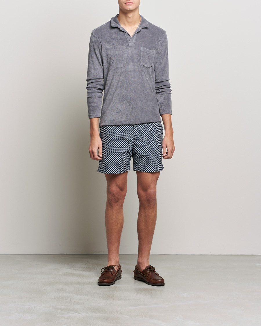 Uomini | Maglieria | Orlebar Brown | Terry Long Sleeve Polo Granite