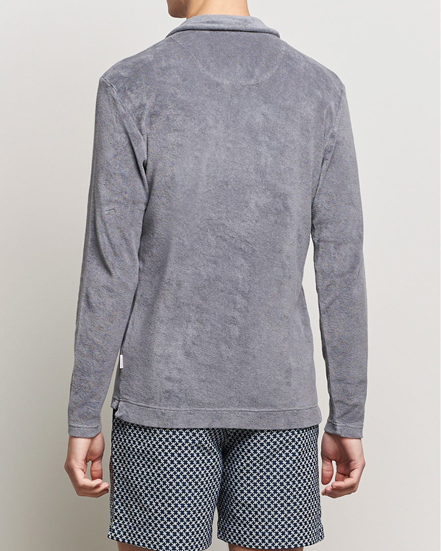 Uomini | Maglieria | Orlebar Brown | Terry Long Sleeve Polo Granite